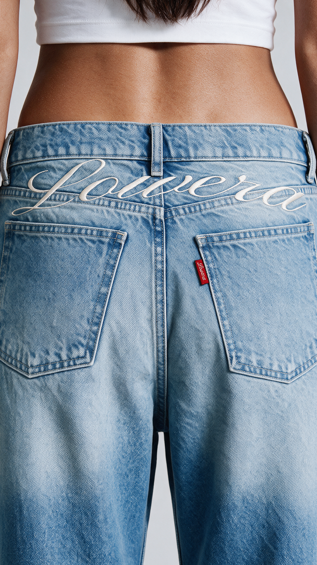 Lowera Roxy Baggy Jean arka nakış detayı